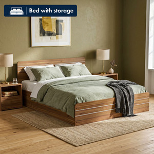 NEUDOT Valancia King Engineered Wood King Box Bed, 203 cm x 190.5 cm (6.66 ft x 6.25 ft)