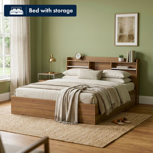 NEUDOT TATUM Engineered Wood King Box Bed, 217 cm x 194 cm (7.12 ft x 6.36 ft)