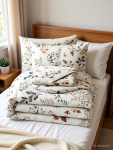 KURRY HOME FURNISHING Microfiber Double King Sized Bedding Set