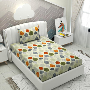 HIDECOR 250 TC Microfiber Single Floral Flat Bedsheet