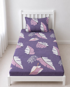 pritonez Cotton Blend Single Flat 240 TC Floral 1 Bedsheet