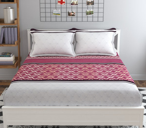 Mafatlal 210 TC Polycotton Double Geometric Flat Bedsheet