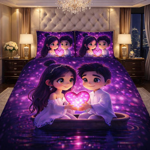 DECORWELL Polycotton King Flat 220 TC Cartoon 1 Bedsheet