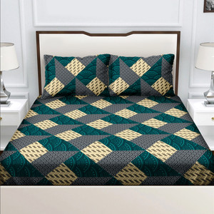 BELLA CASA 150 TC Cotton Double Printed Flat Bedsheet