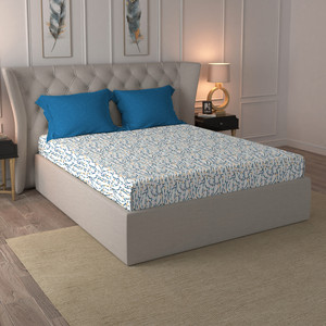 TRIDENT 120 TC Cotton Double Geometric Flat Bedsheet