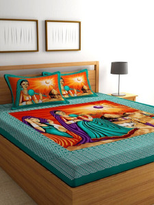 PETROSOLY 144 TC Cotton Queen Cartoon Flat Bedsheet