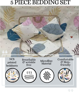NCS 280 TC Cotton Double Floral Flat Bedsheet