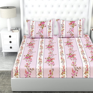 Flipkart SmartBuy 220 TC Cotton Double Floral Flat Bedsheet