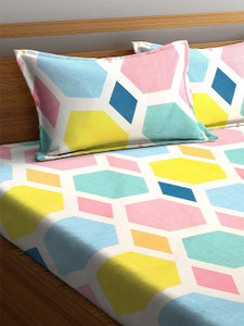 Amrange 210 TC Cotton King 3D Printed Flat Bedsheet