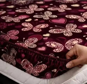 TrueBuy Microfiber King, Double Fitted (Elastic) 250 TC Floral 1 Bedsheet