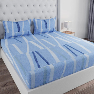 Huesland 144 TC Cotton Double Printed Flat Bedsheet