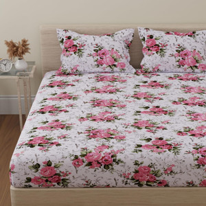 Huesland Cotton Double Flat 144 TC Printed Bedsheet