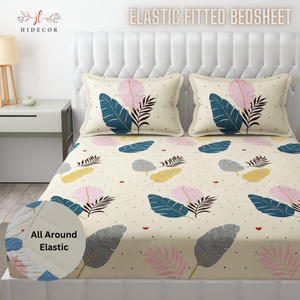 HIDECOR 250 TC माइक्रोफ़ाइबर फ्लोरल बेडशीट