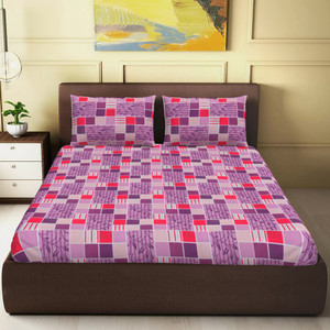 CARLTON LONDON Cotton Double Flat 120 TC Printed Bedsheet