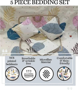 NCS 280 TC Cotton Double Floral Flat Bedsheet