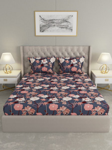 Raymond Home 110 TC Microfiber Double Floral Flat Bedsheet