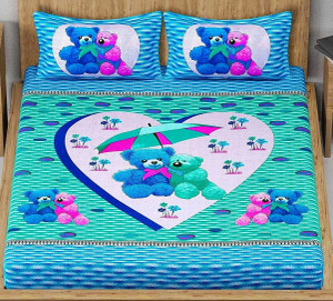 Homeline 104 TC Cotton Double Jaipuri Prints Flat Bedsheet