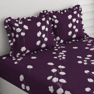 Amrange 180 TC Floral King Fitted Bedsheet with 2 Pillow Covers - Image 6