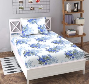 BLUEDOT 200 TC Cotton Single Geometric Flat Bedsheet