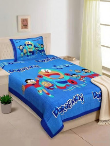 SOVLINA Cotton Single Flat 144 TC Cartoon Bedsheet - Image 6
