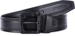 Gino Johnson Men Formal Black Genuine Leather Belt