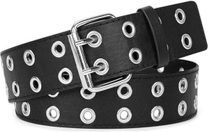 Hapani Fashion Men & Women Party, Casual Black Artificial Leather Belt