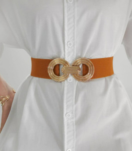 Hapani Fashion Women Party Brown Artificial Leather Belt