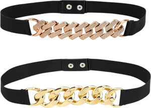 Hapani Fashion लड़कियों के लिए कैज़ुअल काला आर्टिफिशियल लेदर बेल्ट