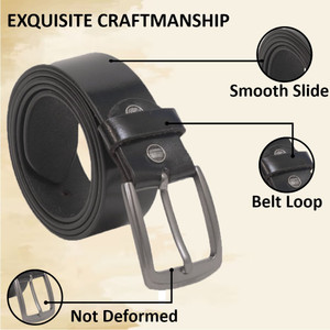 TOUGH Men Formal Black Genuine Leather Belt