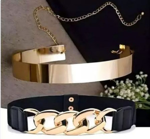 Hapani Fashion Women Casual Gold Fabric Belt GOLDEN Price in India 
