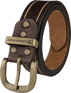 CRABBY Men Brown Genuine Leather Belt - Image 5