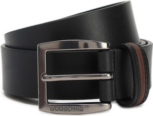 WOODLAND Men Casual Black Genuine Leather Belt BLK Price in