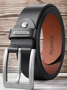 Roadster Men Casual, Formal, Party Black Genuine Leather Belt BLACK 119 -  Price in India | Flipkart.com