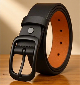 LEOWINGS Men Black Genuine Leather Belt - Image 4