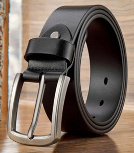 PROVOGUE Men Formal Black Genuine Leather Belt