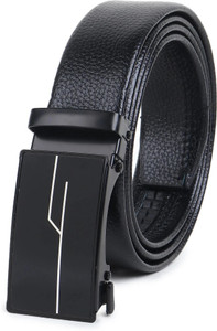 LOOPA Men Casual, Formal, Evening, Party Black Texas Leatherite Belt