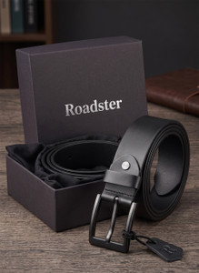 Roadster Men Formal, Casual, Evening, Party Black Genuine Leather Belt