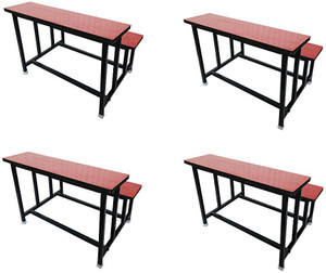 P P CHAIR Study Home Duel Desk Study Bench Table School Duel Desk Bench (4 PC.) Metal 2 Seater