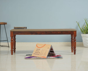 Woodefly 3 Seater Dining Bench for Living Room | Adjustable Cushion Bedroom Bench Solid Wood 3 Seater