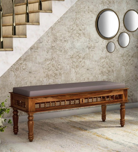 WOODTREND Solid Sheesham Wood 3 Seater Bench for Living & Dining Room | Wooden Bench Solid Wood 2 Seater