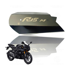 Moto Genius Exhaust Cover Silencer Protector for R15 V4 | Premium Heat Shield (Silver) Bike Exhaust Heat Shield