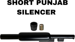 EAZ Short Punjab Silencer Free Flow For RE (Big Mouth, Black) Royal Enfield Classic 350, Classic 500, Electra 350, Thunder Bird 350, Thunder Bird 500 Full Exhaust System
