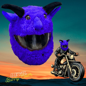 SRPHERE Blue Rabbit Shape Style Bunny Helmet Cover For Full Face Helmet Motorbike Helmet