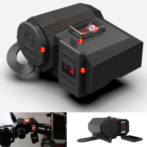 Vagary Bike Cigarette Lighter Socket Dual USB Charger LED With