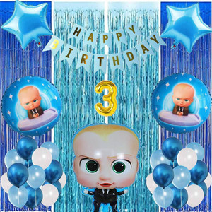 Attache Baby Boss Theme Foil Balloon for Birthday Decoration items (3 ...