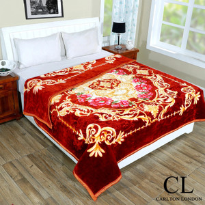 CARLTON LONDON Floral Double Mink Blanket for  Heavy Winter