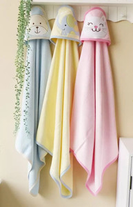 NAMAN Embroidered Single Hooded Baby Blanket for  AC Room