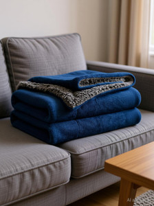 VAS Solid Double Sherpa Blanket for Winter - Image 6