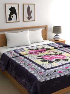 Raymond Home Floral Double Mink Blanket for  Heavy Winter