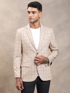 TURTLE Checkered Single Breasted Casual Men Blazer